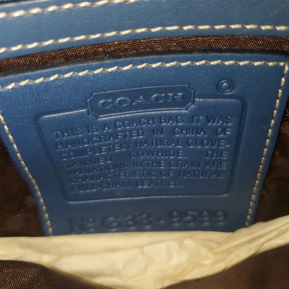 Coach "Demi" Blue Leather Crossbody Handbag - Picture 10 of 11